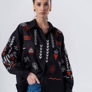 BLACK INDO-WESTERN VACATION WEAR